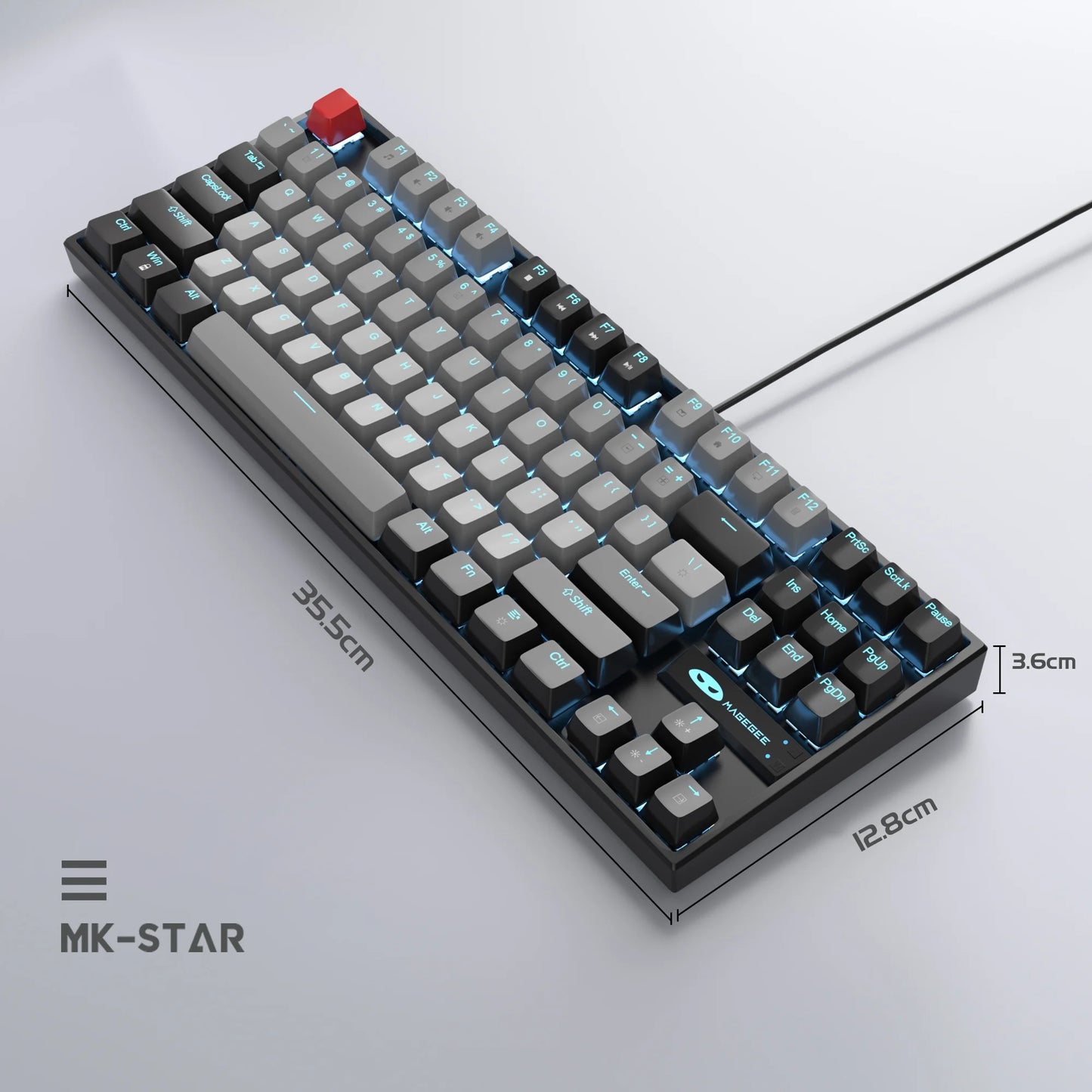 Backlit USB Type a Gaming Keyboard, Black & Gray