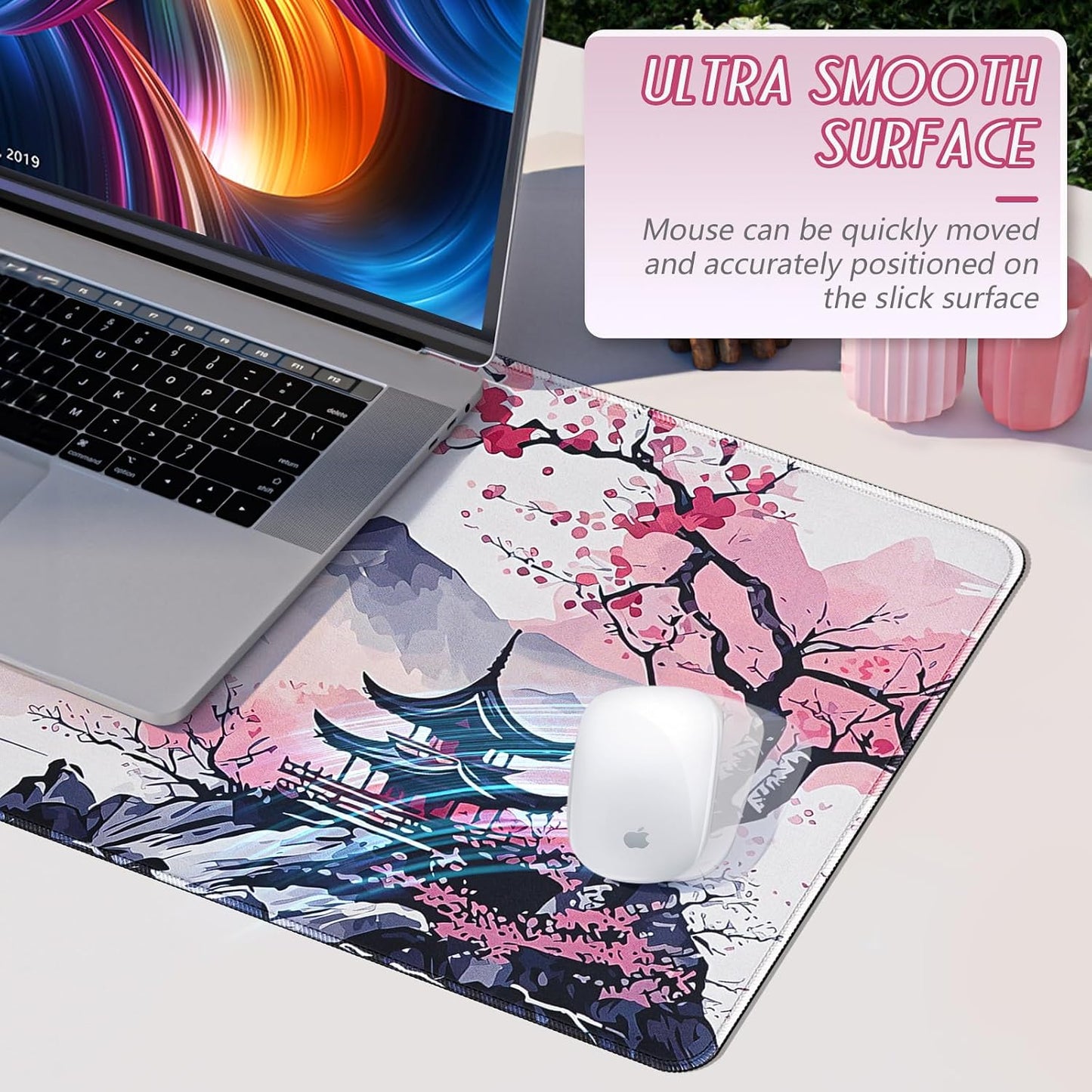 Gaming Mouse Mat Large Mouse Pad (31.5" X 11.8") Washable Laptop Desk Pad, Japanese Keyboard Pad, Non-Slip Rubber Base Desk Mat for Macbook, PC, Laptop, Office