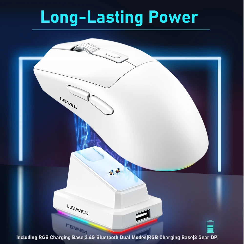 Bluetooth/2.4G Dual-Mode Wireless Connection Mouse,Rechargeable Magnetic Base,Led Backlight,Suitable for Laptop Office Mouse