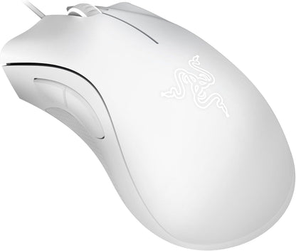 Razer Deathadder Essential (2021) - Wired Gaming Mouse (Optical Sensor, 6400 DPI, 5 Programmable Buttons, Ergonomic Form Factor) White