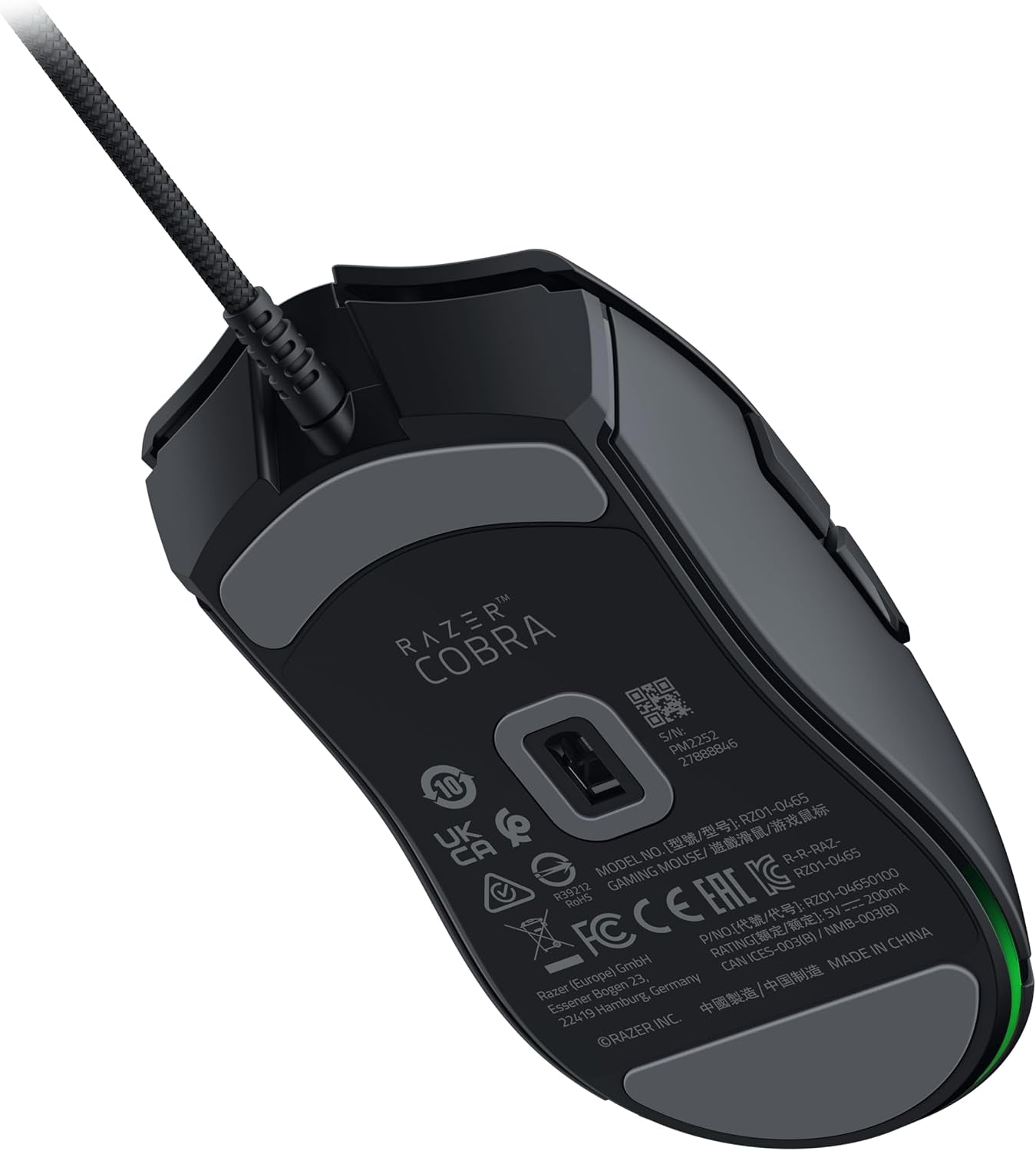 Razer Cobra - Lightweight Wired Gaming Mouse Chroma RGB (57G Lightweight Design, Optical Mouse Switches Gen-3, Chroma Lighting with Gradient Underglow, Precise Sensor Adjustments) Black