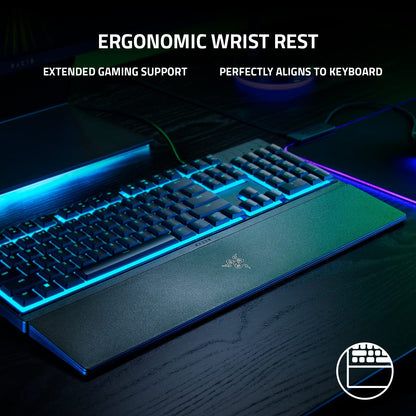 Razer Ornata V3 X - Low Profile Gaming Keyboard (Silent Membrane Switches, Uv-Coated Keycaps, Durable, Spill-Resistant Design, Ergonomic Writst Rest) QWERTY UK Layout | Black