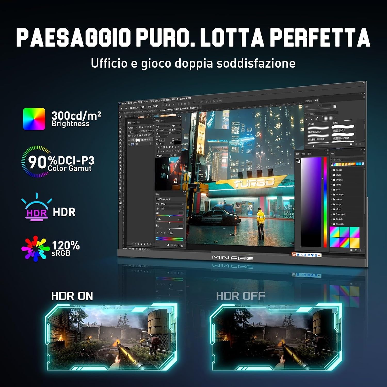 25 Inch 300Hz Gaming Monitor, Full HD 1080P Fast IPS, 1Ms MPRT, Adaptive-Sync, DCI-P3 90%, Srgb 120%, HDR, Anti-Bluelight, HDMI 2.0 & DP1.4, Eye Care, VESA 75X75 (MFG25X1 Pro)