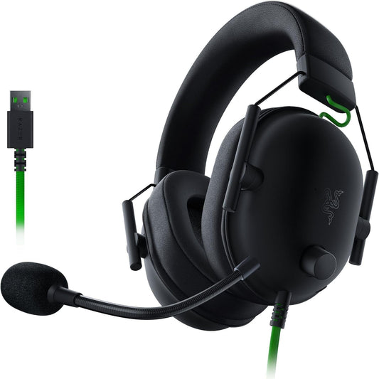 Razer Blackshark V2 X USB - Wired Esports Headset (Triforce 50 Mm Drivers, Noise Cancellation, 240G Ultra-Light Build, Memory Foam Cushions, 7.1 Surround Sound) Black