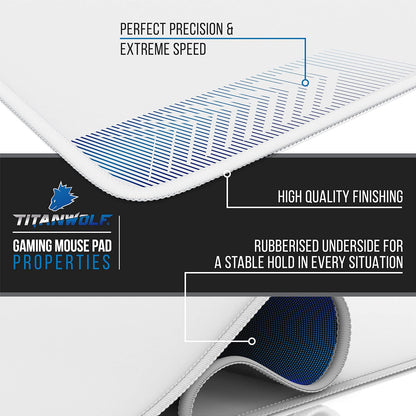 - XXXL Mouse Mat - 1200 X 600 X 3 Mm Mouse Pad – Extra Large Speed Gaming Mousepad - Table Mat Large Size - Improved Precision and Speed – Design White