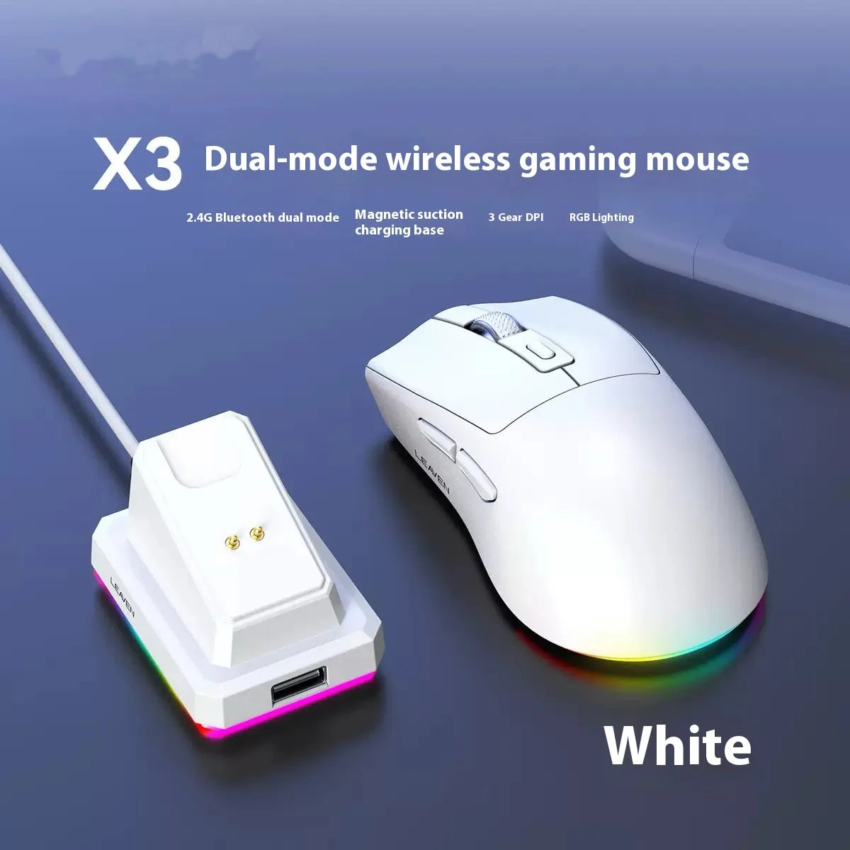Bluetooth/2.4G Dual-Mode Wireless Connection Mouse,Rechargeable Magnetic Base,Led Backlight,Suitable for Laptop Office Mouse