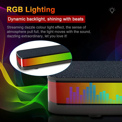 NEO GS515 USB RGB Desktop Soundbar 2.0 Channel Stereo Computer Speakers Support Bluetooth Wireless for PC Loudspeakers