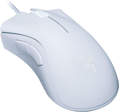Razer Deathadder Essential (2021) - Wired Gaming Mouse (Optical Sensor, 6400 DPI, 5 Programmable Buttons, Ergonomic Form Factor) White