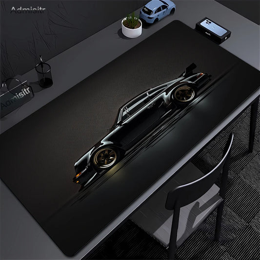 Japan Sports Car Large Black Mousepad Office Gamer Keyboard Desk Mat Natural Rubber Mousepad Speed Desk Mat Anime Lock Edge Pad