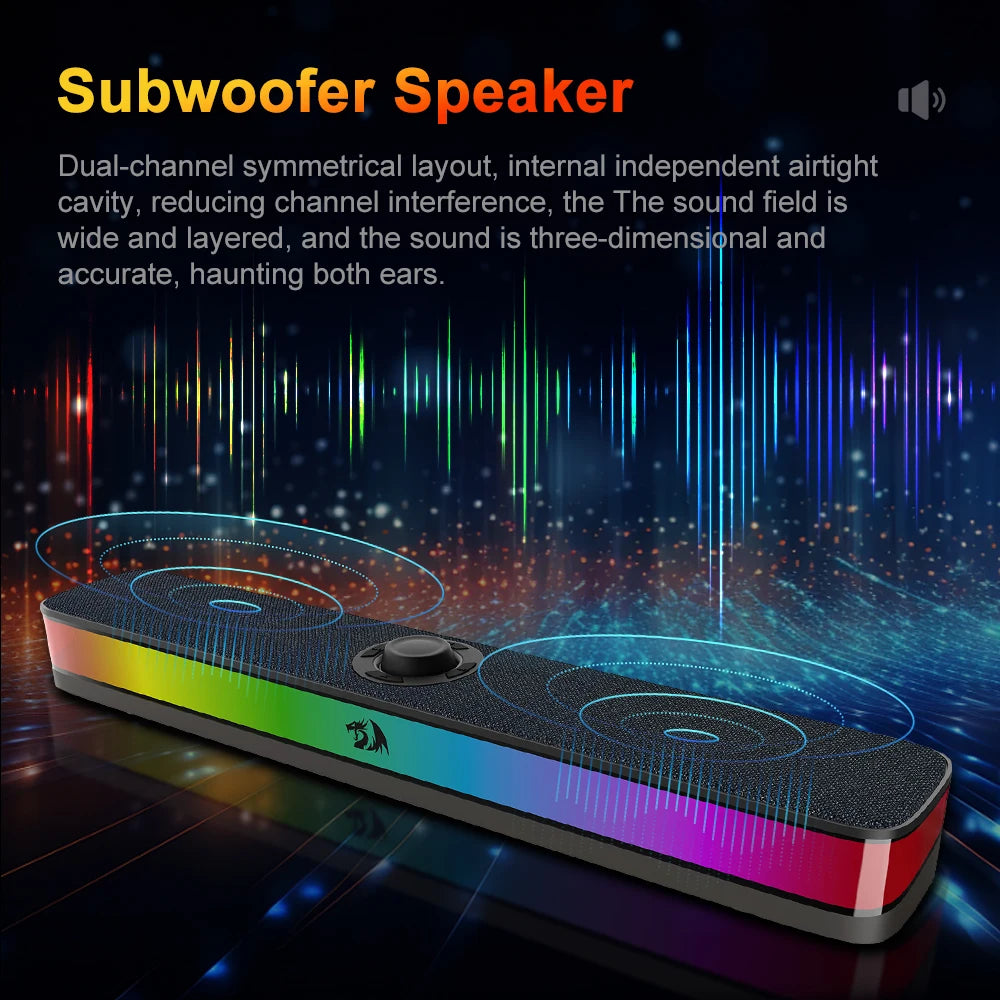NEO GS515 USB RGB Desktop Soundbar 2.0 Channel Stereo Computer Speakers Support Bluetooth Wireless for PC Loudspeakers