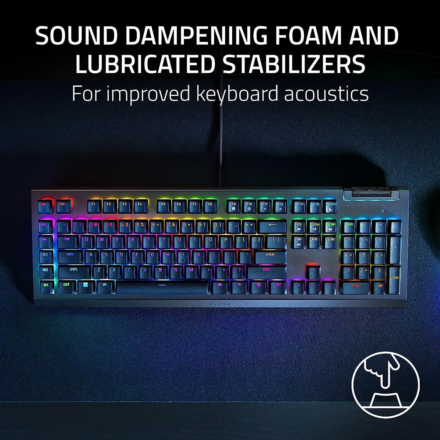 Razer Blackwidow V4 X (Green Switch) - Mechanical Gaming Keyboard Chroma RGB (Clicky Mechanical Switches, 6 Dedicated Macro Keys, Doubleshot ABS Keycaps) QWERTY UK Layout | Black