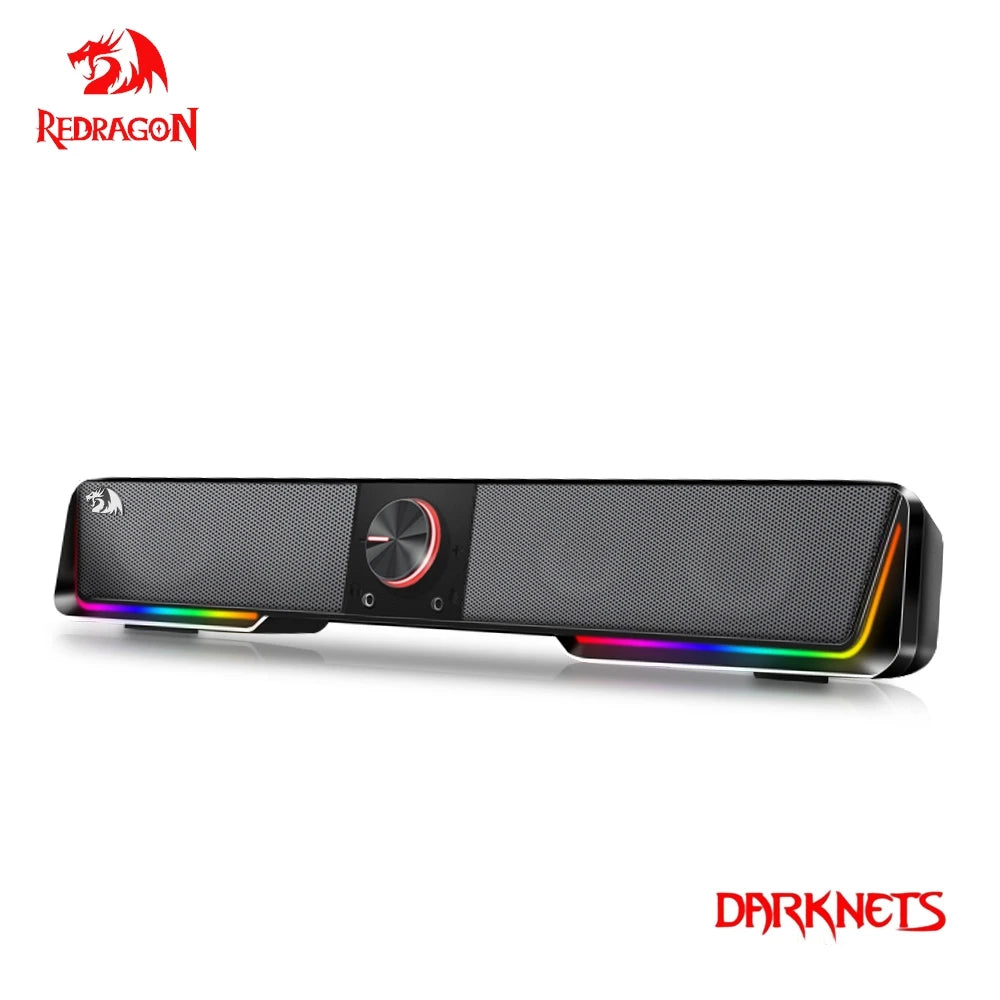 GS570 Darknets Support Bluetooth Wireless Aux 3.5 Surround RGB Speakers Column Sound Bar for Computer PC Loudspeakers