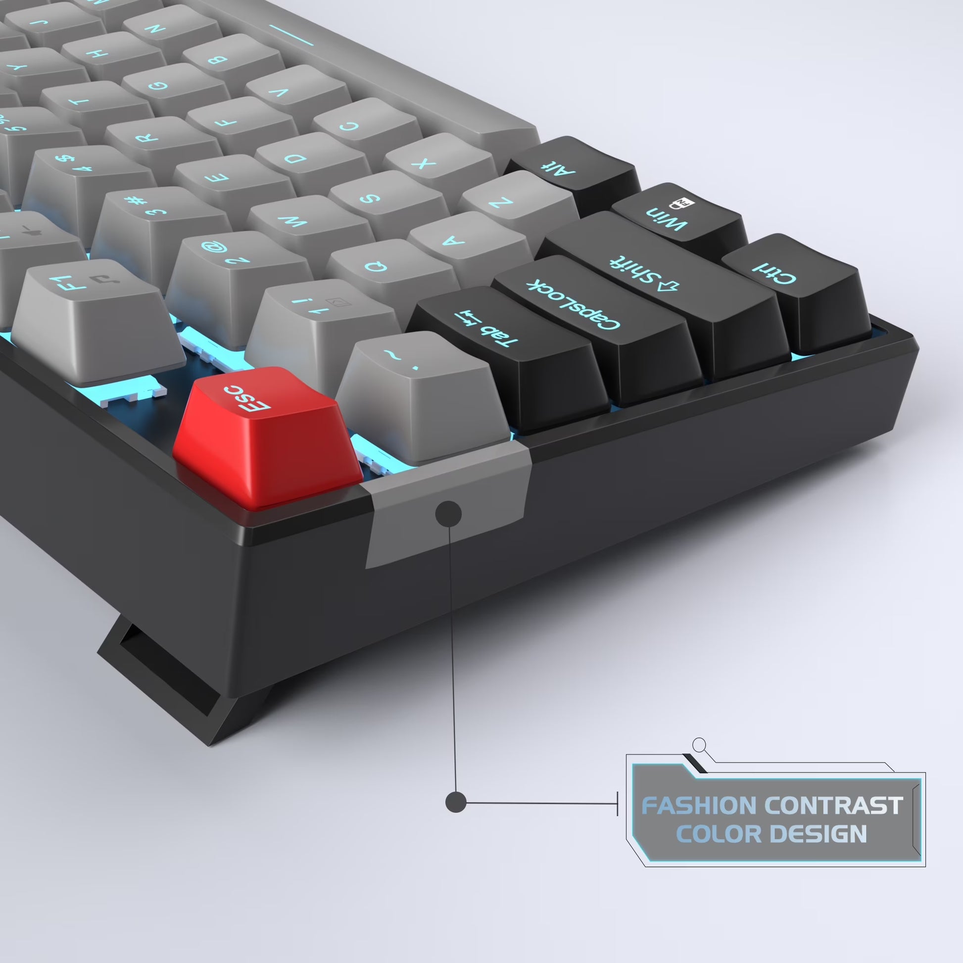 Backlit USB Type a Gaming Keyboard, Black & Gray