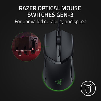 Razer Cobra - Lightweight Wired Gaming Mouse Chroma RGB (57G Lightweight Design, Optical Mouse Switches Gen-3, Chroma Lighting with Gradient Underglow, Precise Sensor Adjustments) Black