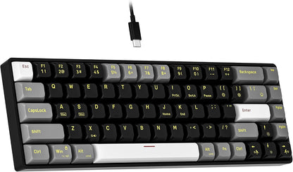 GM681 Wired Mechanical Keyboard,60% Gaming Keyboard,Led Backlit | Wired Mechanical Keyboard,60% Gaming Keyboard,Led Backlit,Compact,Usb,Ergonomic,Mini,Office,Pc,Laptop,Qwerty,Red Switches