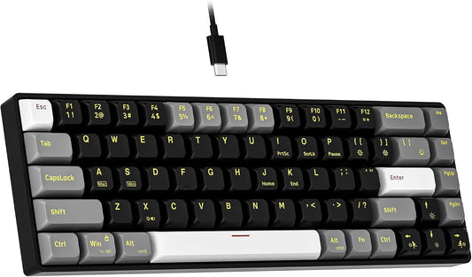 GM681 Wired Mechanical Keyboard,60% Gaming Keyboard,Led Backlit | Wired Mechanical Keyboard,60% Gaming Keyboard,Led Backlit,Compact,Usb,Ergonomic,Mini,Office,Pc,Laptop,Qwerty,Red Switches