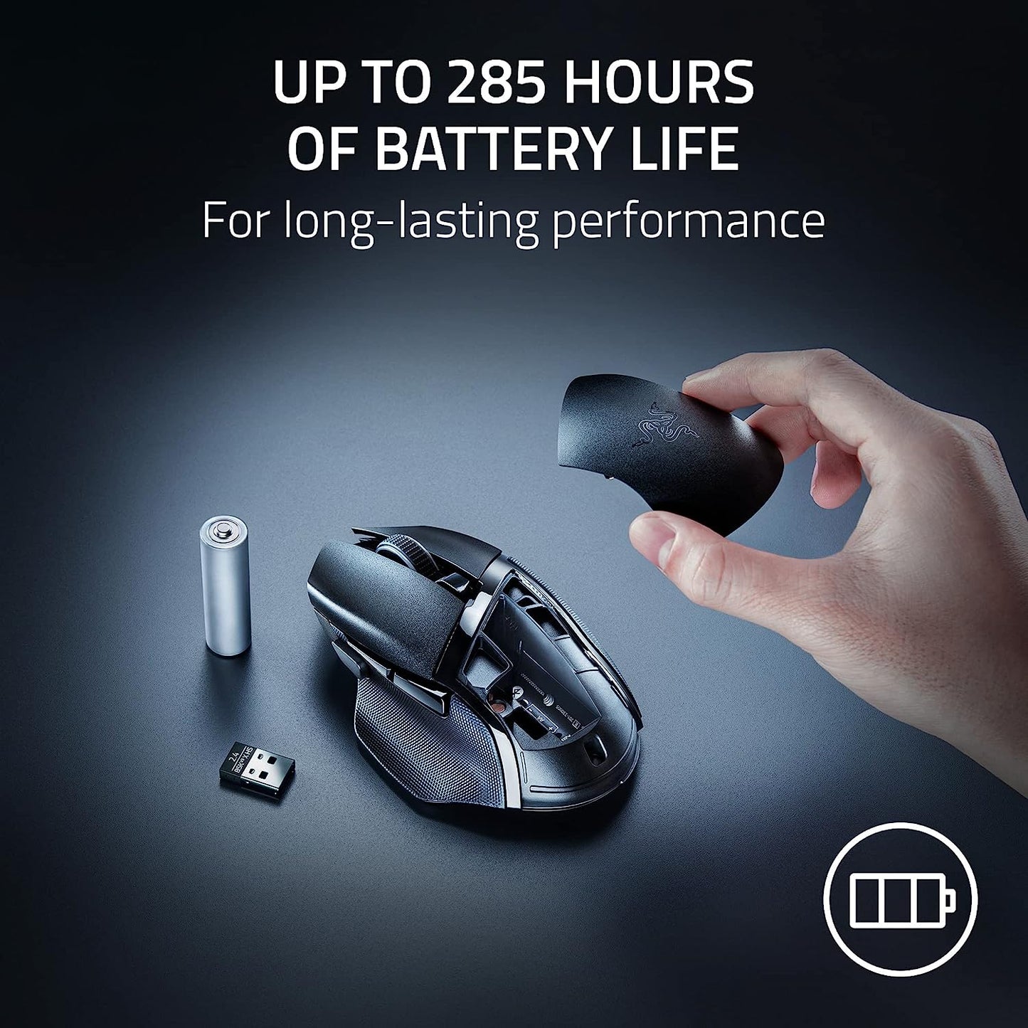 Razer Basilisk V3 X Hyperspeed - Customizable Wireless Gaming Mouse (Iconic Ergonomic Form with 9 Customisable Controls, Hyperspeed Wireless, 5G Advanced 18K Optical Sensor, Chroma RGB) Black