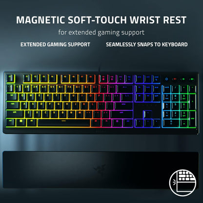 Razer Ornata V3 - Low-Profile Mecha-Membrane Keyboard with Razer Chroma RGB (Hybrid Mecha-Membrane Switch, Ergonomic Wrist Rest) QWERTY UK Layout | Black