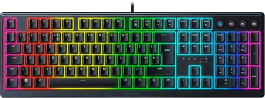 Razer Ornata V3 - Low-Profile Mecha-Membrane Keyboard with Razer Chroma RGB (Hybrid Mecha-Membrane Switch, Ergonomic Wrist Rest) QWERTY UK Layout | Black