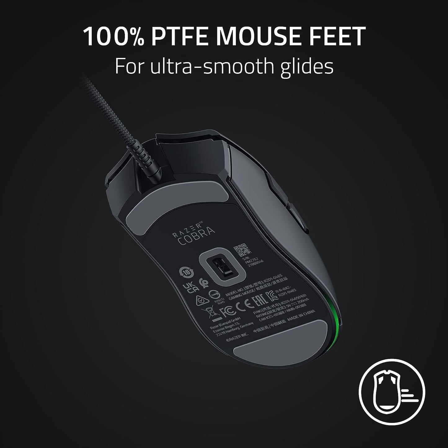 Razer Cobra - Lightweight Wired Gaming Mouse Chroma RGB (57G Lightweight Design, Optical Mouse Switches Gen-3, Chroma Lighting with Gradient Underglow, Precise Sensor Adjustments) Black