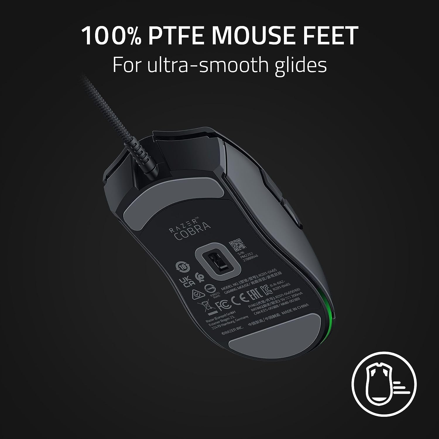 Razer Cobra - Lightweight Wired Gaming Mouse Chroma RGB (57G Lightweight Design, Optical Mouse Switches Gen-3, Chroma Lighting with Gradient Underglow, Precise Sensor Adjustments) Black