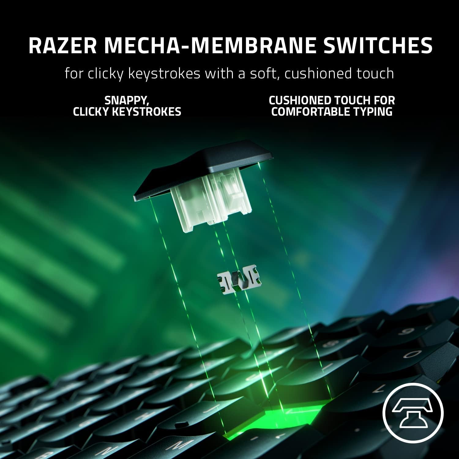 Razer Ornata V3 - Low-Profile Mecha-Membrane Keyboard with Razer Chroma RGB (Hybrid Mecha-Membrane Switch, Ergonomic Wrist Rest) QWERTY UK Layout | Black