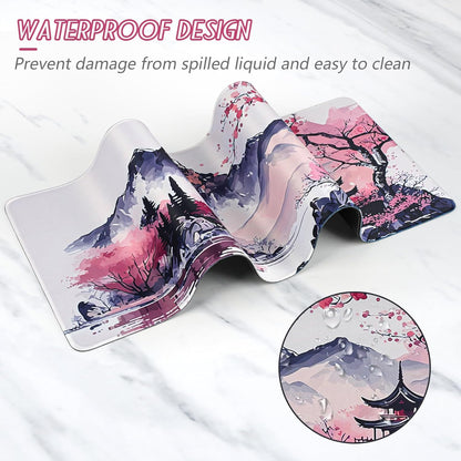 Gaming Mouse Mat Large Mouse Pad (31.5" X 11.8") Washable Laptop Desk Pad, Japanese Keyboard Pad, Non-Slip Rubber Base Desk Mat for Macbook, PC, Laptop, Office
