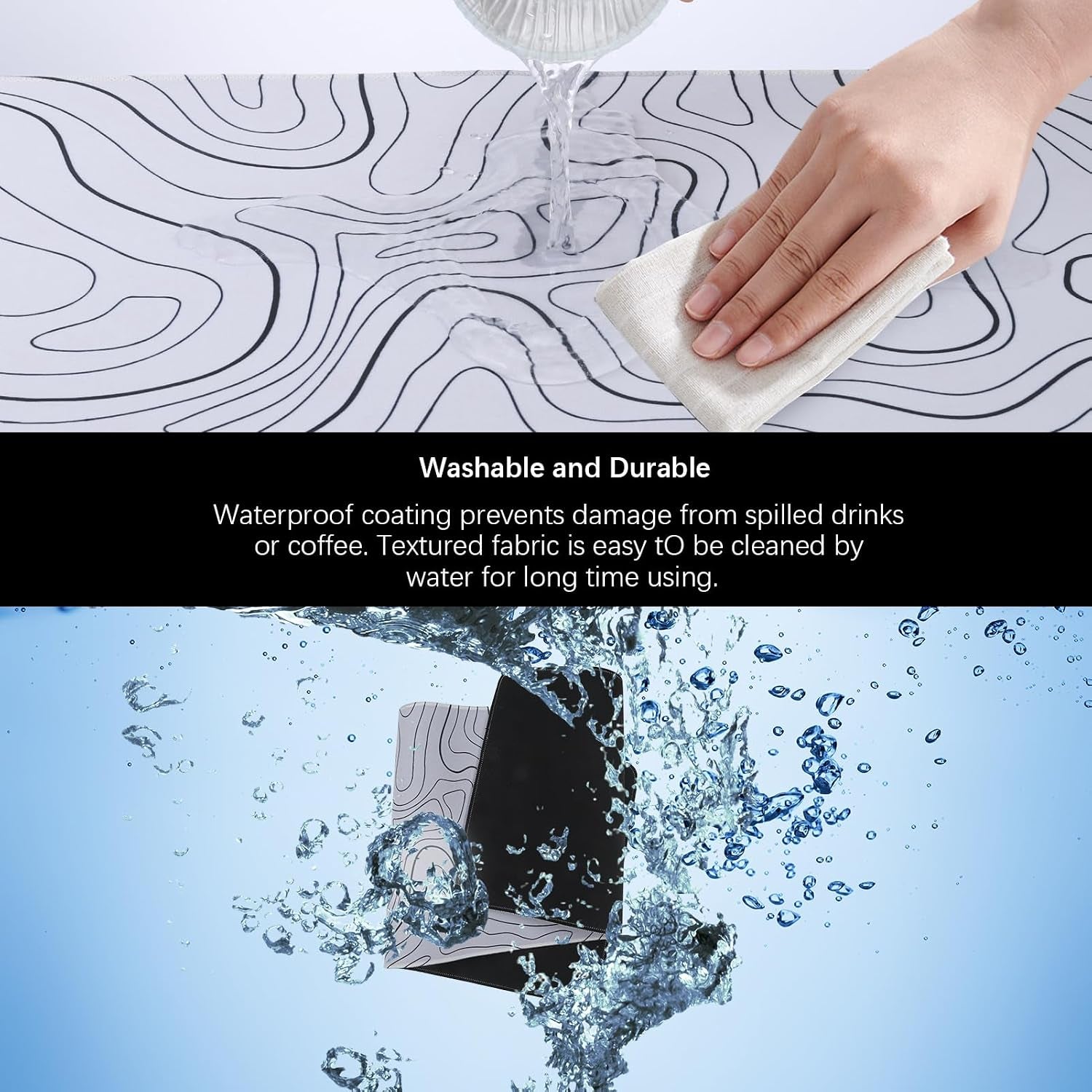 Large Mouse Pad Extended XL Mousepad with Non-Slip Rubber Base White