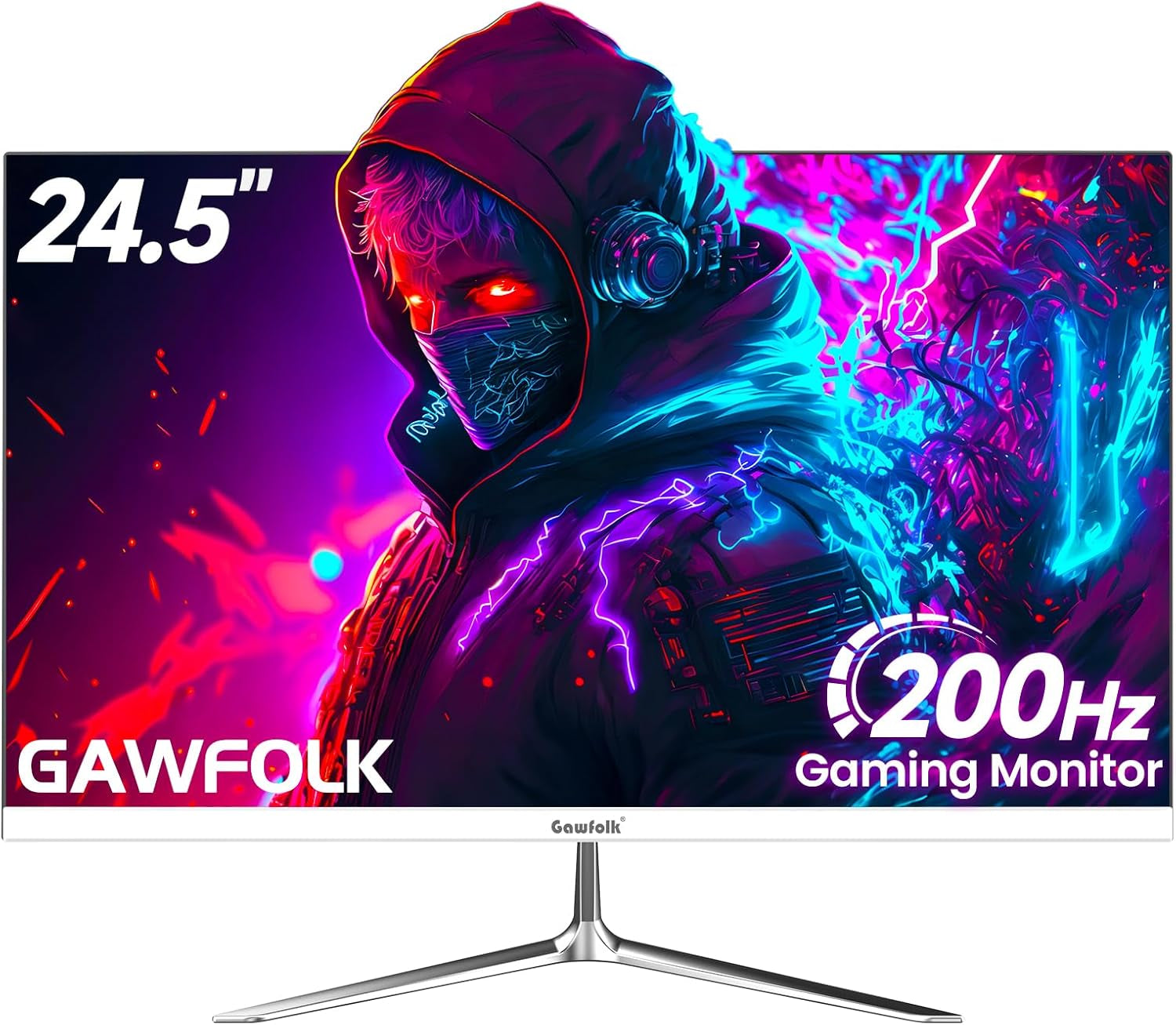 24 Inch Gaming Monitor, 200Hz Computer Monitor, FHD 1080P PC Monitors, 24.5" Frameless Monitors Va,Srgb 100%, Displayport, Hdmi,Eye Care, Wall-Mounted 75 * 75Mm Compatible