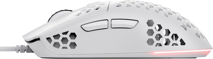 Helox USB White Gaming Mouse Superlight 65G | Adjustable DPI (200-6400), Optical Sensor, 6 Programmable Buttons, RGB LED Lighting, Gaming PC Gaming Laptop Macbook