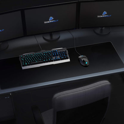 - Extra Large Gaming Mouse Mat 1200X400Mm Oversize - XXL Mouse Pad with Motif - Desk Pad XXXL Extended – for Precision and Speed - Non-Slip Rubber Base – for Mouse and Keyboard - Black