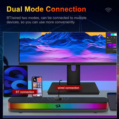 NEO GS515 USB RGB Desktop Soundbar 2.0 Channel Stereo Computer Speakers Support Bluetooth Wireless for PC Loudspeakers