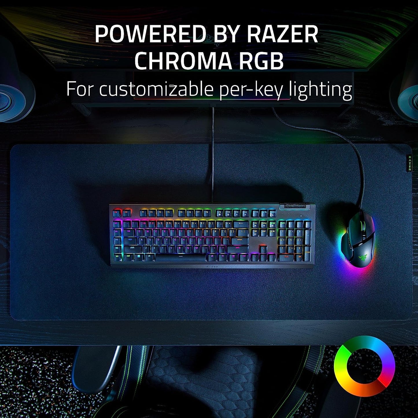 Razer Blackwidow V4 X (Green Switch) - Mechanical Gaming Keyboard Chroma RGB (Clicky Mechanical Switches, 6 Dedicated Macro Keys, Doubleshot ABS Keycaps) QWERTY UK Layout | Black
