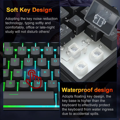 SHIVA K517 RGB USB RGB Wired Membrane Gaming Keyboard 94 Key for PC Computer Laptop Gamer Detachable Cable