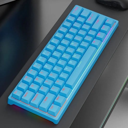 MK61 USB Gaming Esports Mechanical Keyboard 61 Key Red Axis Wired Detachable Cable RGB Backlight Hot Swap