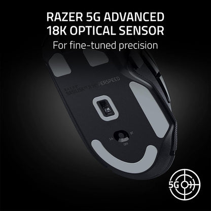 Razer Basilisk V3 X Hyperspeed - Customizable Wireless Gaming Mouse (Iconic Ergonomic Form with 9 Customisable Controls, Hyperspeed Wireless, 5G Advanced 18K Optical Sensor, Chroma RGB) Black