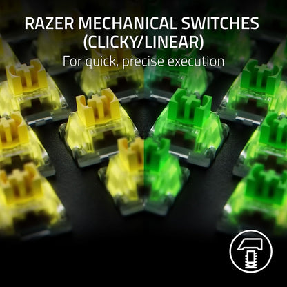 Razer Blackwidow V4 X (Green Switch) - Mechanical Gaming Keyboard Chroma RGB (Clicky Mechanical Switches, 6 Dedicated Macro Keys, Doubleshot ABS Keycaps) QWERTY UK Layout | Black