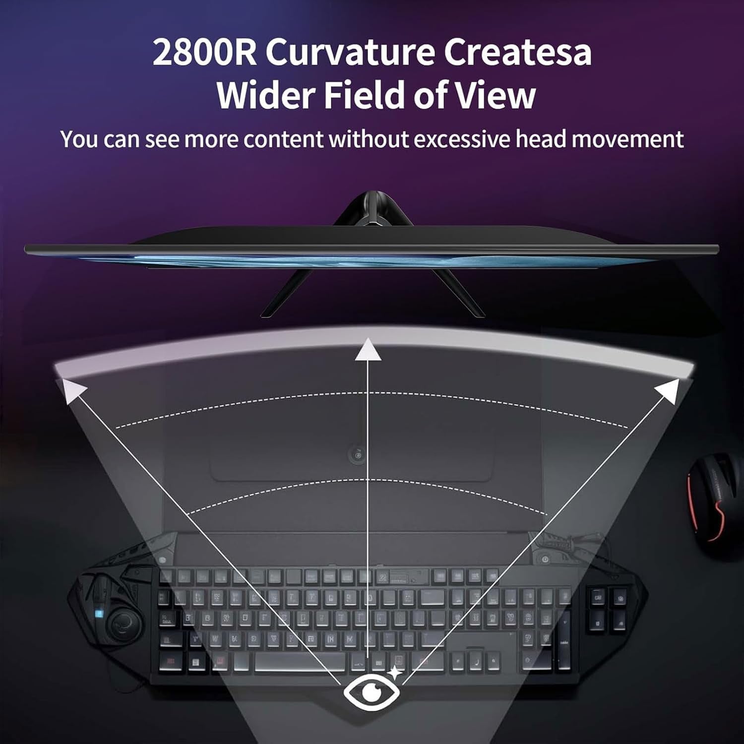 24 Inch Curved Gaming Monitor, 180Hz/200Hz FHD 1080P, 1Ms Response, AMD Freesync, Eye-Care Flicker-Free, Frameless Esports Display with HDMI & DP, VESA Wall Mount – Black