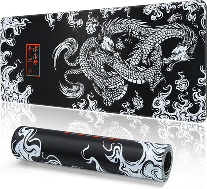 Gaming Mouse Mat Large Mouse Pad (31.5" X 11.8") Washable Laptop Desk Pad, Japanese Keyboard Pad, Non-Slip Rubber Base Desk Mat for Macbook, PC, Laptop, Office