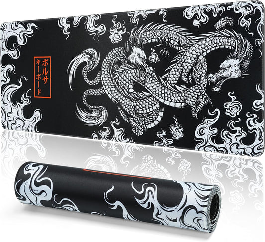 Gaming Mouse Mat Large Mouse Pad (31.5" X 11.8") Washable Laptop Desk Pad, Japanese Keyboard Pad, Non-Slip Rubber Base Desk Mat for Macbook, PC, Laptop, Office