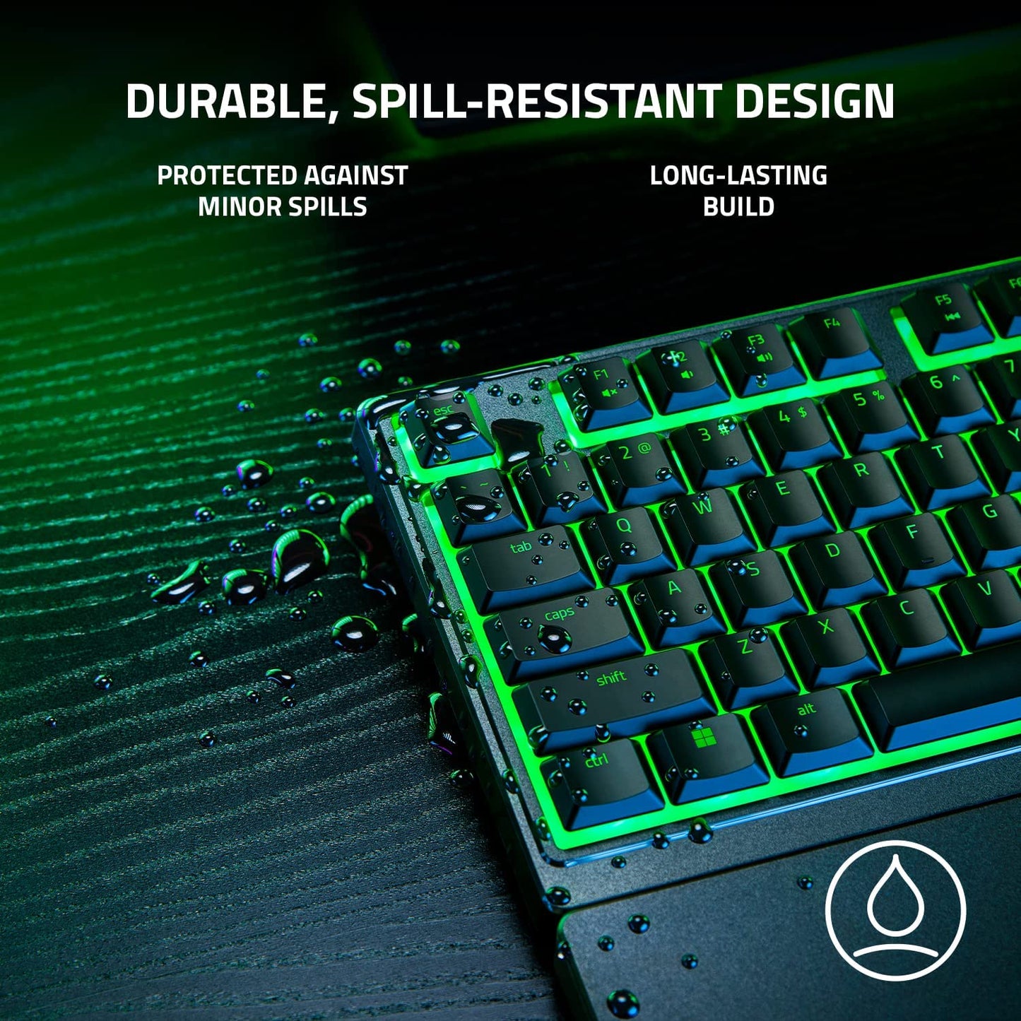 Razer Ornata V3 X - Low Profile Gaming Keyboard (Silent Membrane Switches, Uv-Coated Keycaps, Durable, Spill-Resistant Design, Ergonomic Writst Rest) QWERTY UK Layout | Black