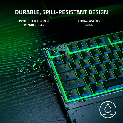 Razer Ornata V3 X - Low Profile Gaming Keyboard (Silent Membrane Switches, Uv-Coated Keycaps, Durable, Spill-Resistant Design, Ergonomic Writst Rest) QWERTY UK Layout | Black