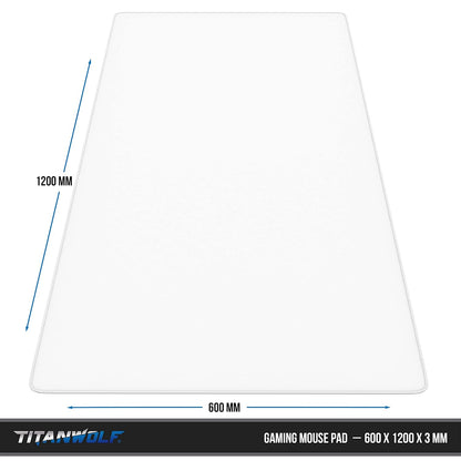 - XXXL Mouse Mat - 1200 X 600 X 3 Mm Mouse Pad – Extra Large Speed Gaming Mousepad - Table Mat Large Size - Improved Precision and Speed – Design White