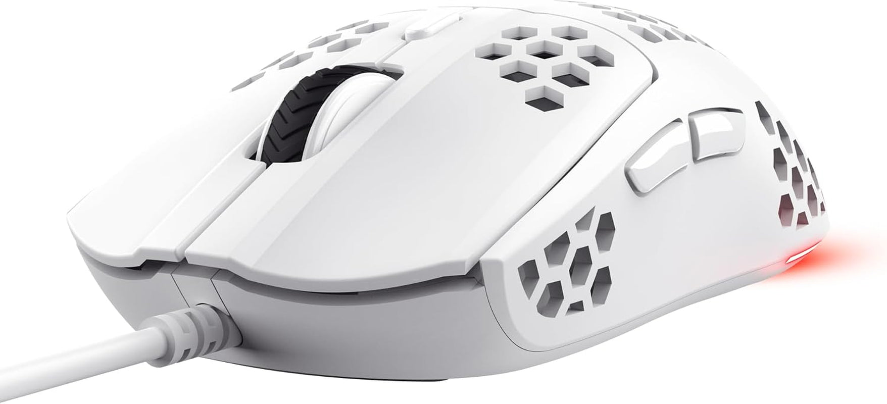 Helox USB White Gaming Mouse Superlight 65G | Adjustable DPI (200-6400), Optical Sensor, 6 Programmable Buttons, RGB LED Lighting, Gaming PC Gaming Laptop Macbook