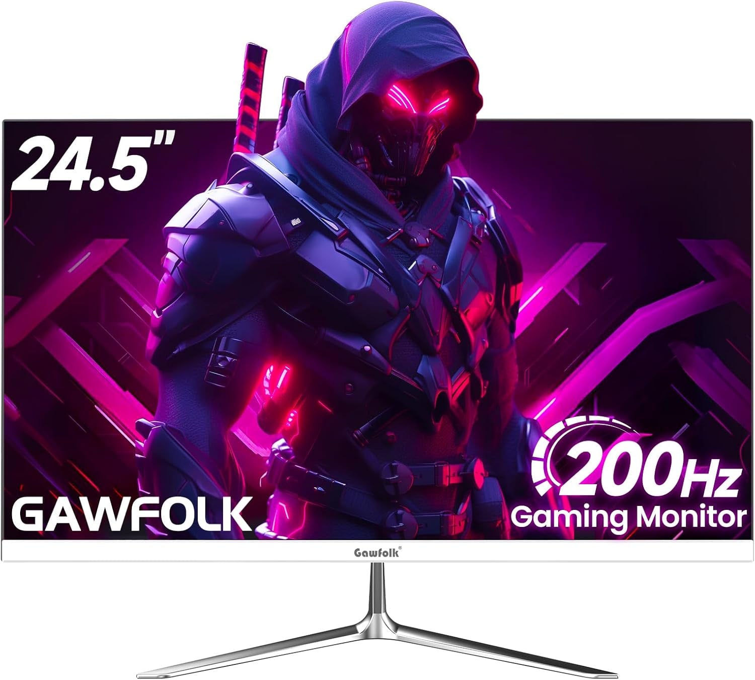 24 Inch Gaming Monitor, 200Hz Computer Monitor, FHD 1080P PC Monitors, 24.5" Frameless Monitors Va,Srgb 100%, Displayport, Hdmi,Eye Care, Wall-Mounted 75 * 75Mm Compatible