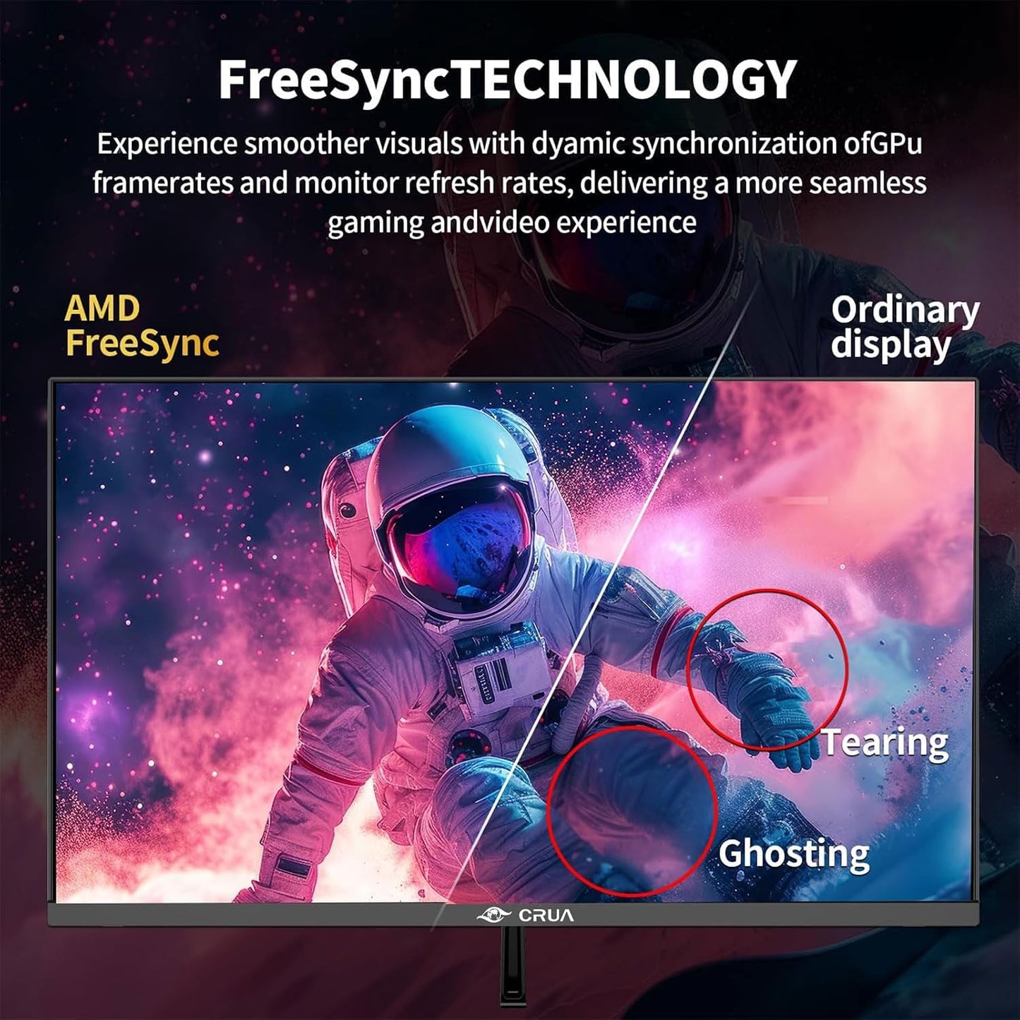 24 Inch Curved Gaming Monitor, 180Hz/200Hz FHD 1080P, 1Ms Response, AMD Freesync, Eye-Care Flicker-Free, Frameless Esports Display with HDMI & DP, VESA Wall Mount – Black