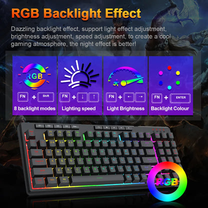 SHIVA K517 RGB USB RGB Wired Membrane Gaming Keyboard 94 Key for PC Computer Laptop Gamer Detachable Cable
