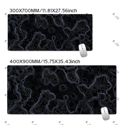 Black White Topographic Map XXL Mouse Pad Computer Keyboard Pad Mouse Mat Gamer Soft Office Carpet Table Mat Desktop Mousepad