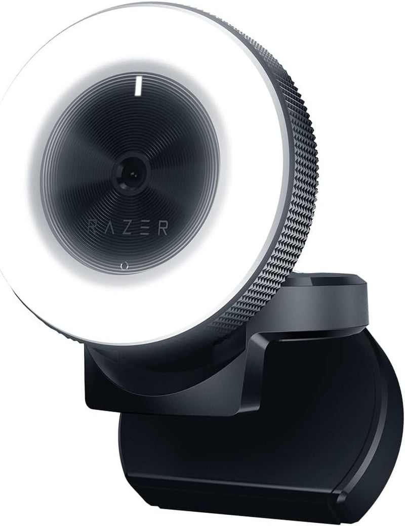 Razer Kiyo - Streaming Camera with Ring Lighting (USB Webcam, HD Video 720P, 60 FPS, Compatible with Open Broadcaster Software, Xsplit, Autofocus, Camera Clip, Tripod Connection) Black