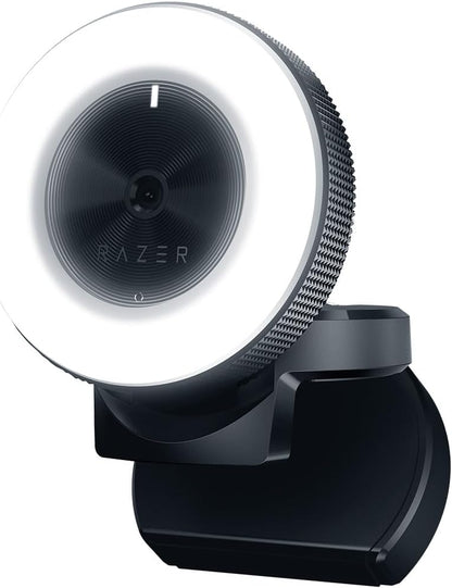 Razer Kiyo - Streaming Camera with Ring Lighting (USB Webcam, HD Video 720P, 60 FPS, Compatible with Open Broadcaster Software, Xsplit, Autofocus, Camera Clip, Tripod Connection) Black